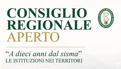 immagine articolo:SEDUTA APERTA DEL CONSIGLIO REGIONALE "A DIECI ANNI DAL SISMA"